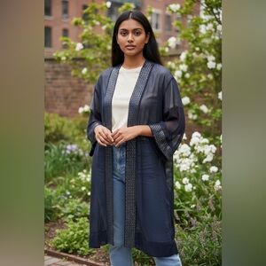 R&M Richards Black Cape Asymmetrical Open-Front